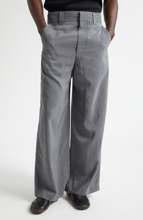 High Waist Silk Blend Wide Leg Pants