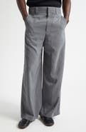 Lemaire High Waist Silk Blend Wide Leg Pants