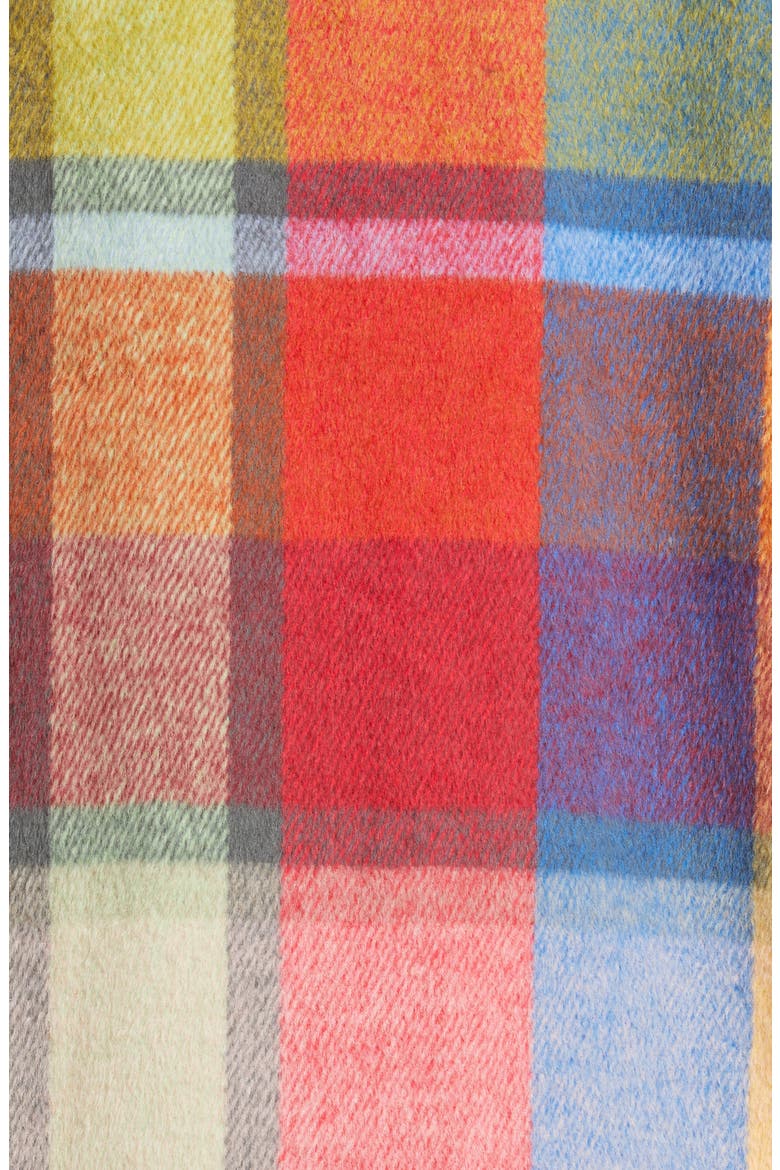 The Long Plaid Wool Blend Bomber Jacket, Alternate, color, BRIGHT MIXED PLAID
