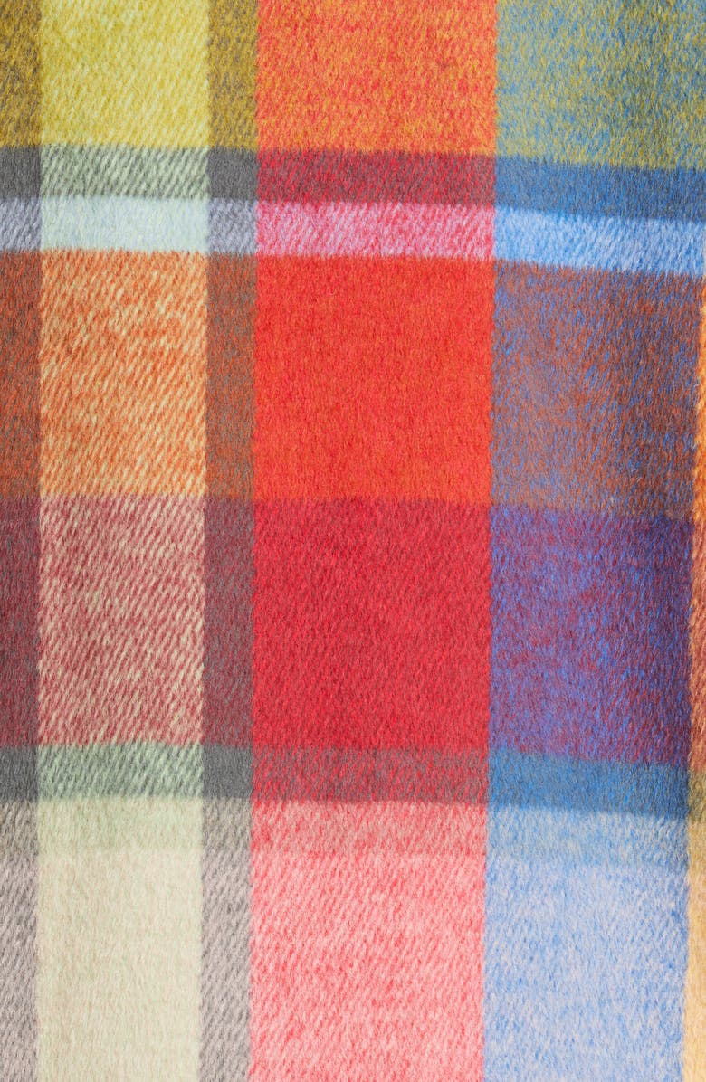 THE GREAT. The Long Plaid Wool Blend Bomber Jacket, Alternate, color,