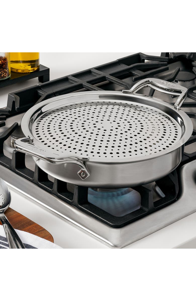 All-Clad D5 8-Quart Stock Pot with Splatter Guard Lid, Alternate, color, Silver