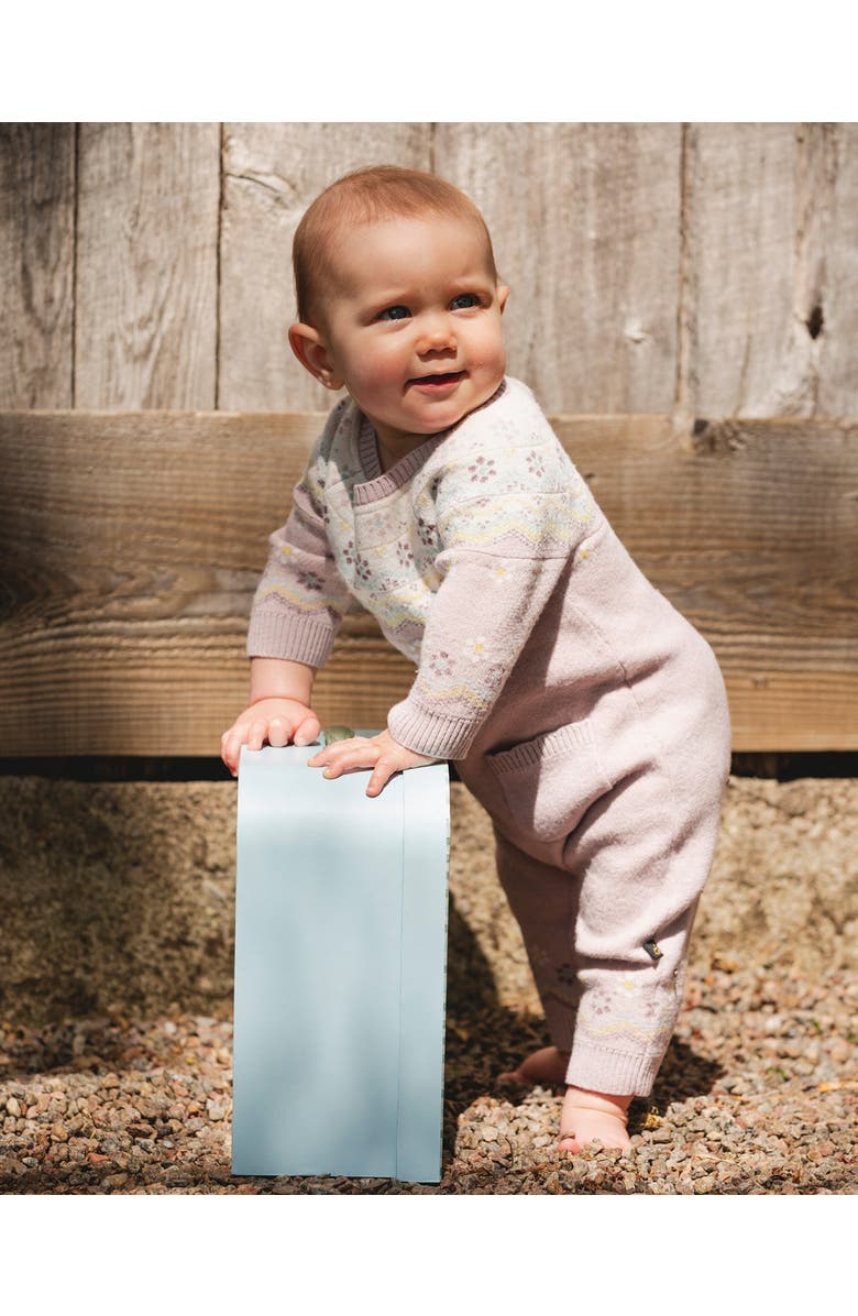 Deux par Deux Jacquard Knitted Romper Keepsake, Alternate, color, 