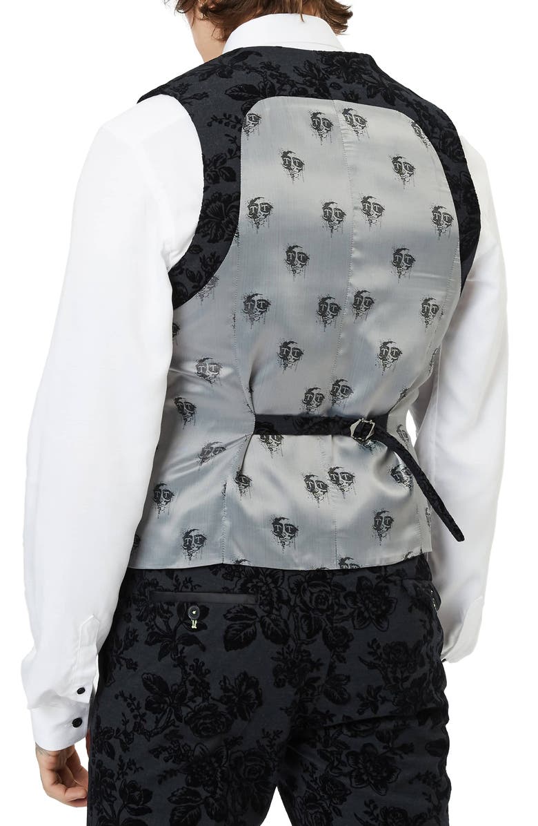 Twisted Tailor Fleet Skinny Fit Wool Blend Tuxedo Waistcoat, Alternate, color, 