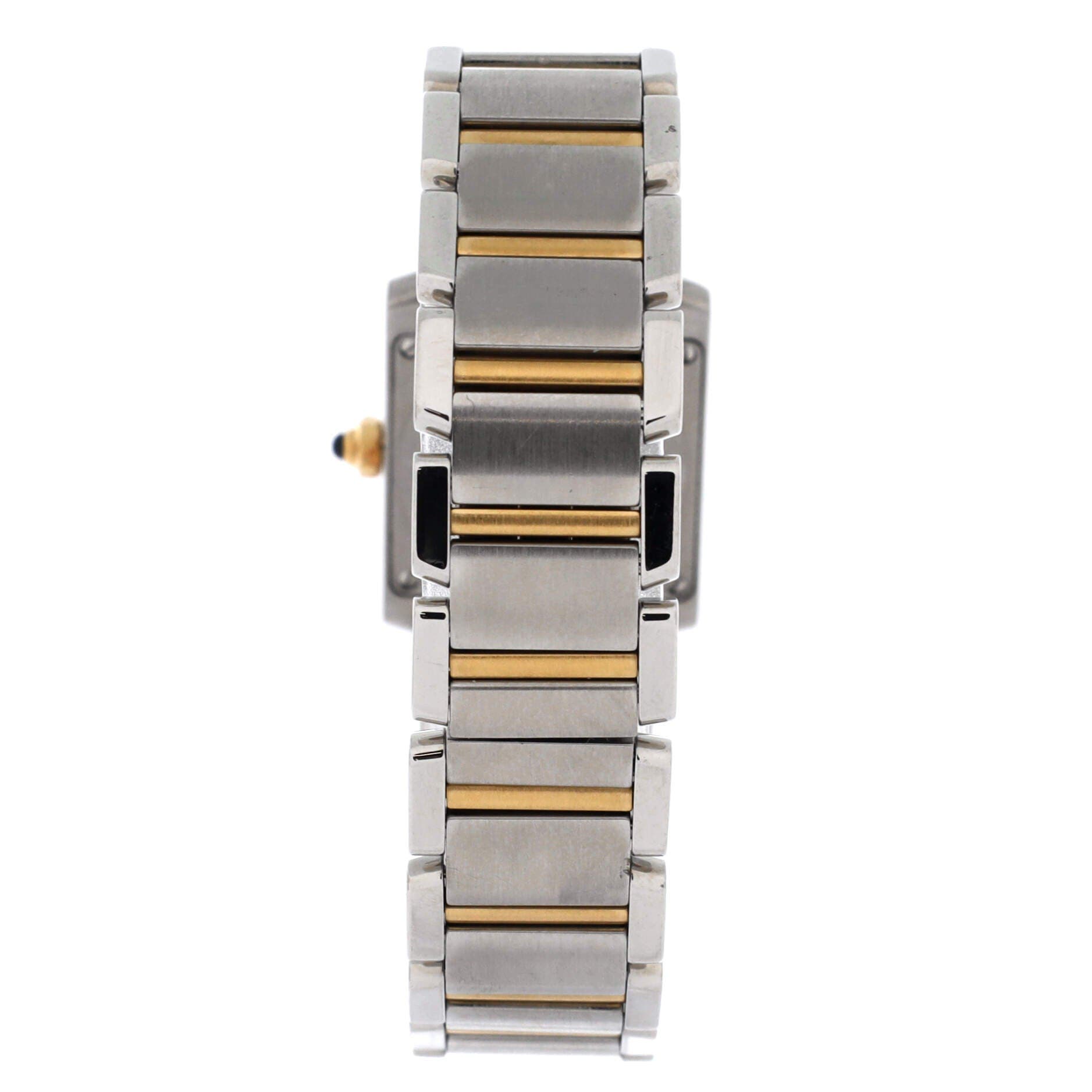 Tank Francaise Quartz Watch Stainless Steel and Yellow Gold 20, Alternate, color, Metallic Silver