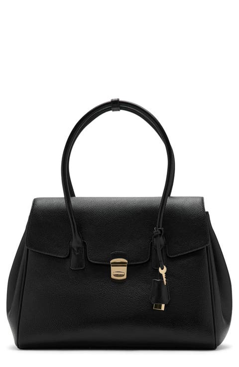 Medium City Faux Leather Satchel