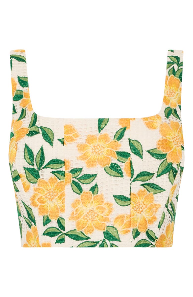 Milly Mel Flower Embroidery Crop Top, Alternate, color, 