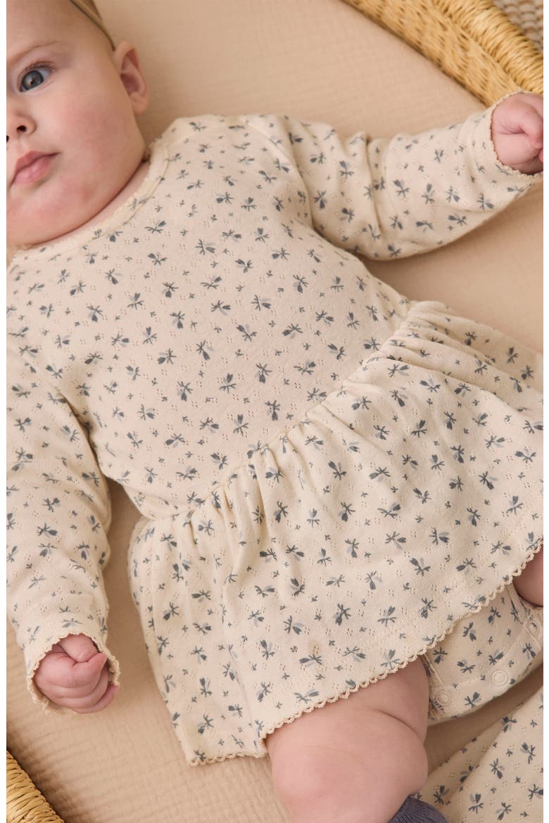 Kids' Pointelle Skirted Bodysuit, Alternate, color, NATURAL