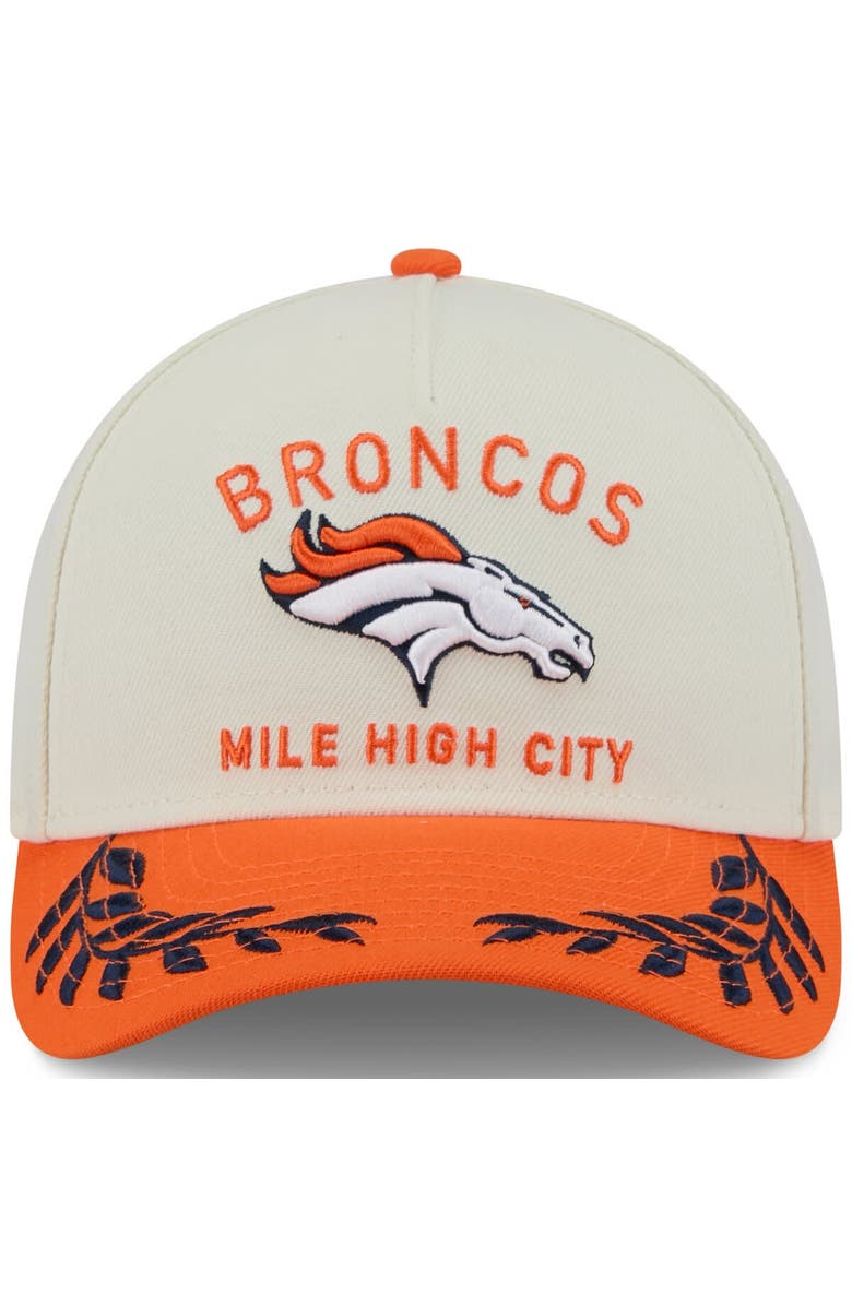 New Era Men's New Era Cream/Orange Denver Broncos 2025 NFL Draft 9FORTY A-Frame M-Crown Adjustable Hat, Alternate, color, Cream
