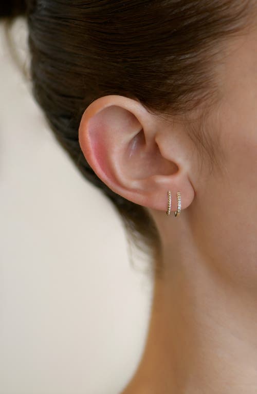 Anzie X Mel Soldera Dew Drop Pavé Diamond Double Row Huggie Hoop Earrings In 8mm 14k Yellow Gold