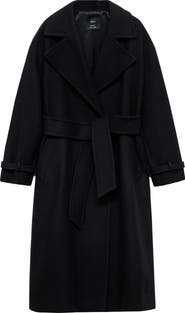 MANGO Manteco Oversize Wool Blend Maxi Coat