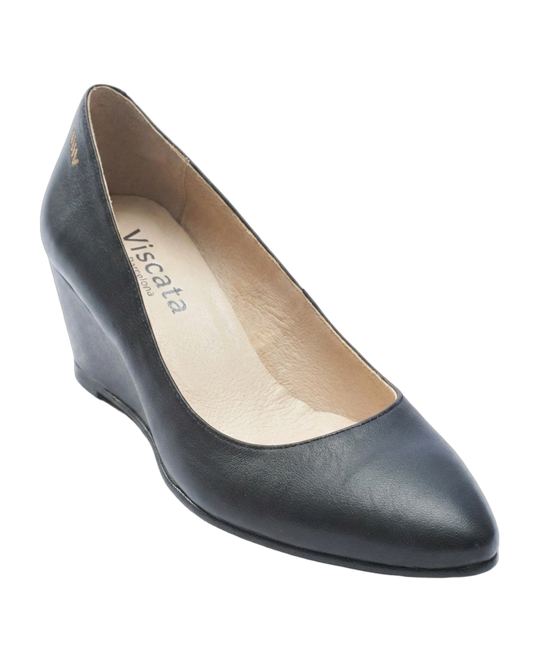 VISCATA Verona Leather Wedges, Alternate, color, Black