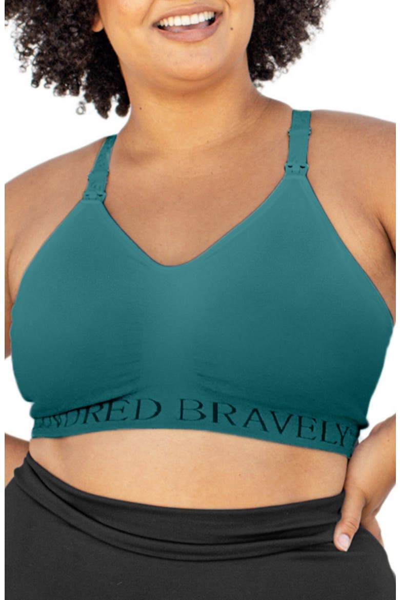 Busty Sublime Hands-Free Pumping & Nursing Sports Bra - Sizing Available in E-I Cup, Alternate, color, TEAL