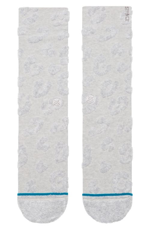 Stance Terry Cheetah Crew Socks In Gray