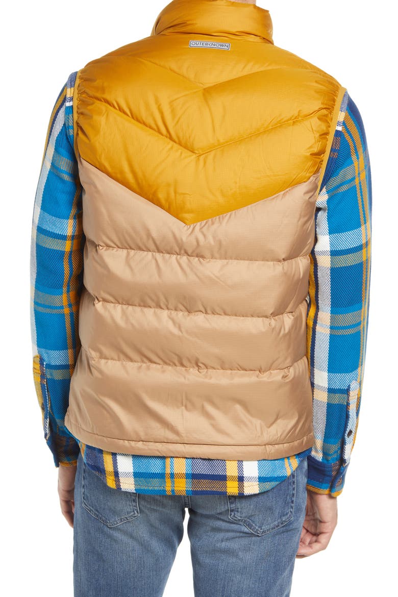 Colorblock 700 Fill Power Down Puffer Vest, Alternate, color, SAND HARVEST
