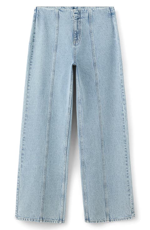 Front Seam Wide Leg Jeans