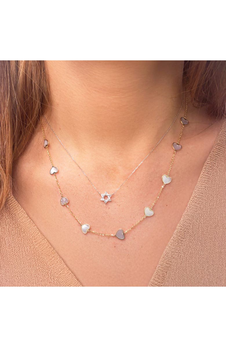 The Lovery Fine Jewelry Diamond Star of David Necklace, Alternate, color, White Gold