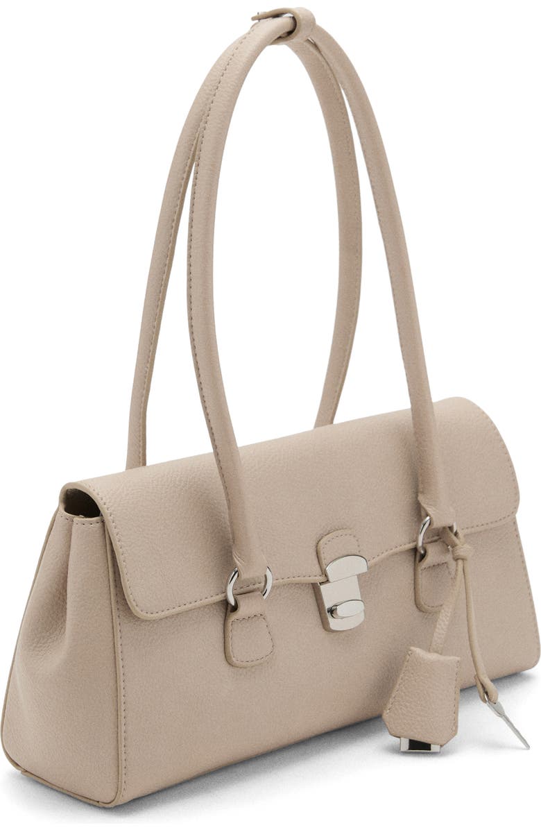 MANGO City Faux Leather Shoulder Bag, Main, color, Off White