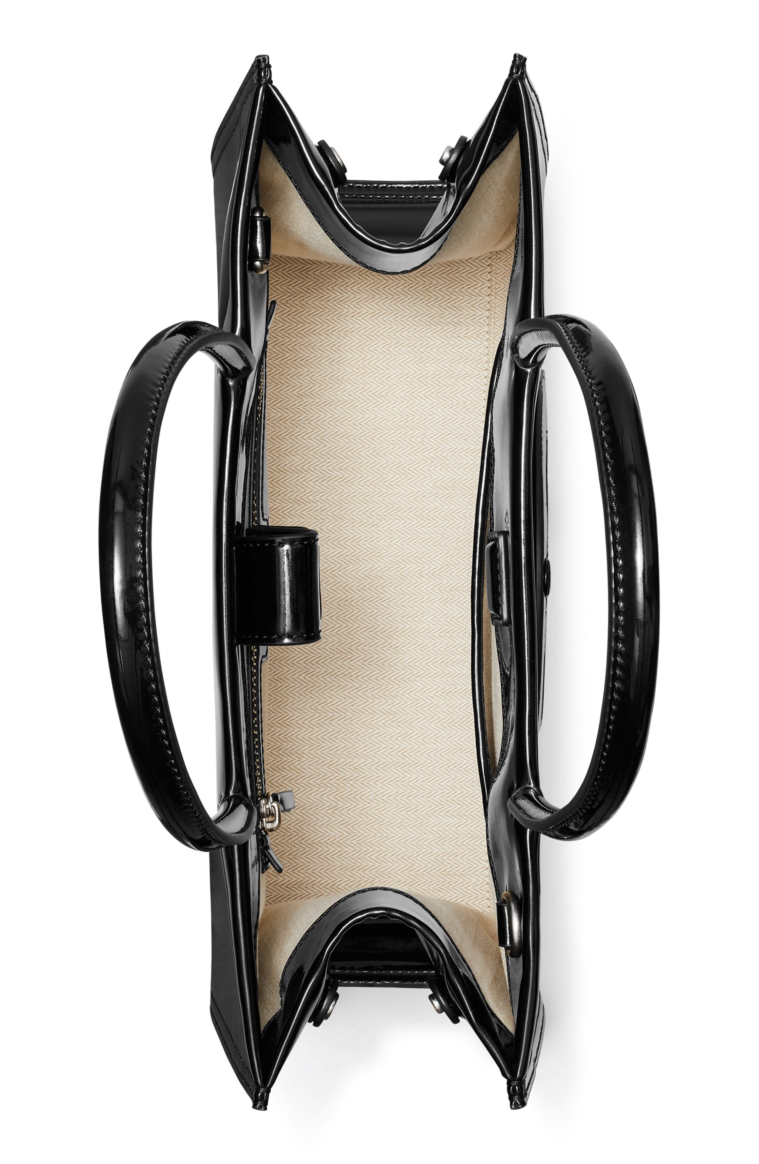 Tory Burch Small Ella Bio Faux Patent Leather Tote, Alternate, color, 