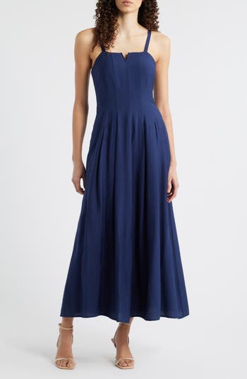 CIEBON Carisa Sleeveless Flare Maxi Dress in Navy at Nordstrom Rack, Size X-Large