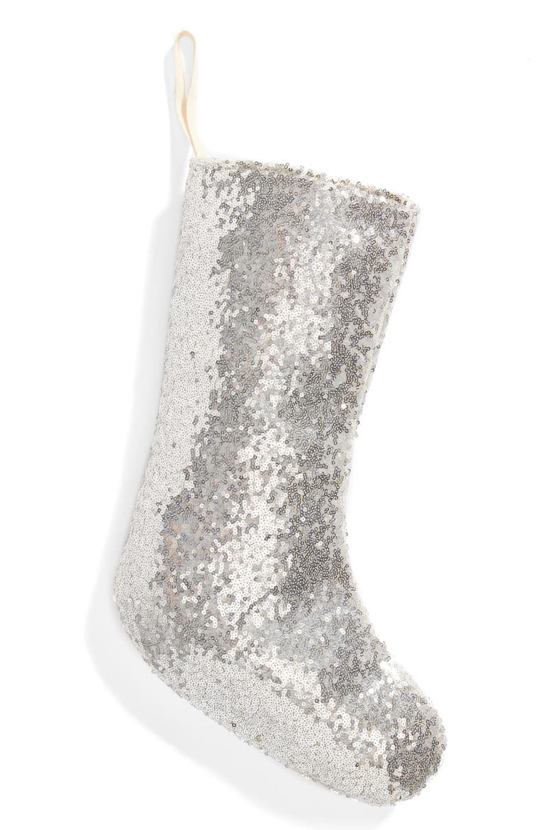 Sequin Stocking, Main, color, SILVER