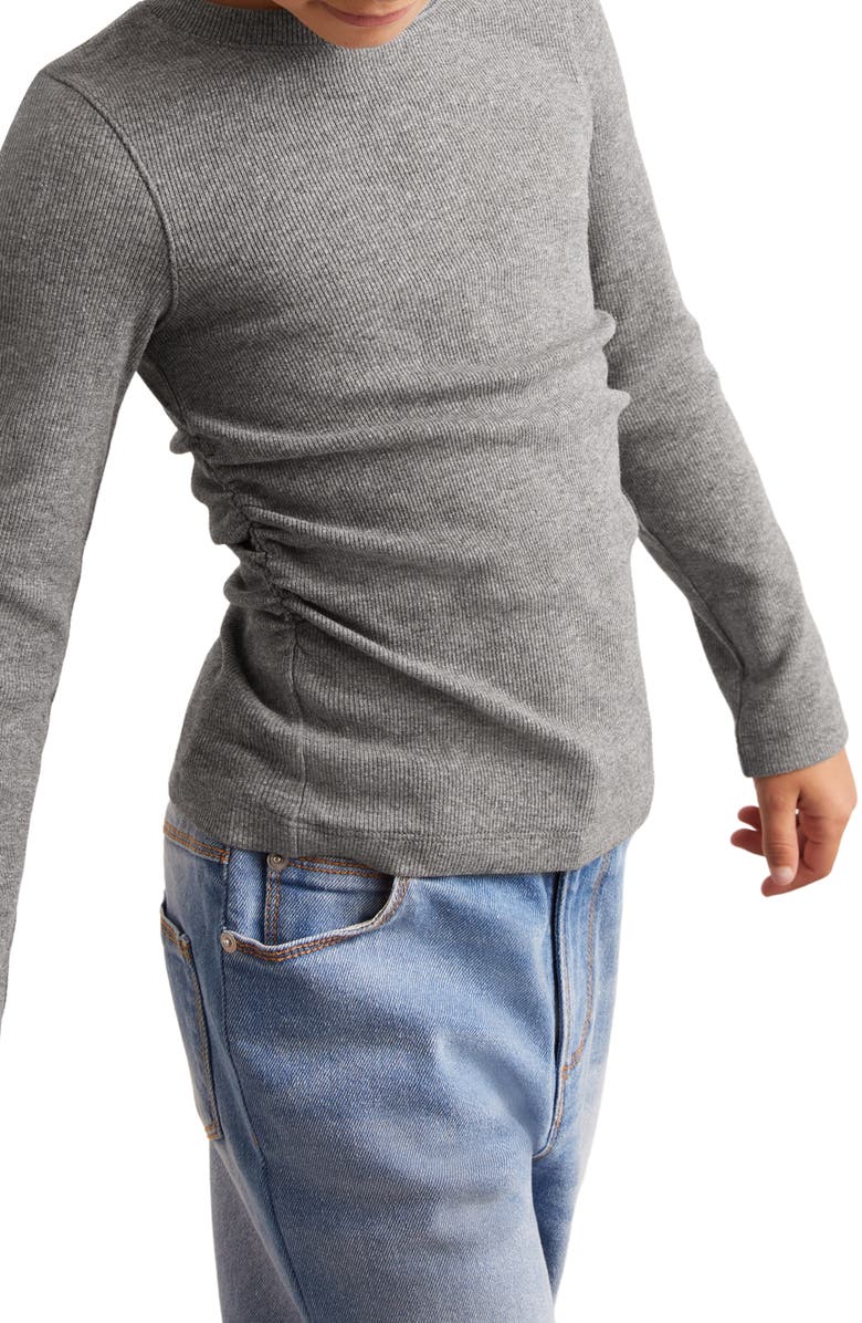 Reiss Kids' Trina Sr. Ruched Rib Sweater, Alternate, color, Charcoal