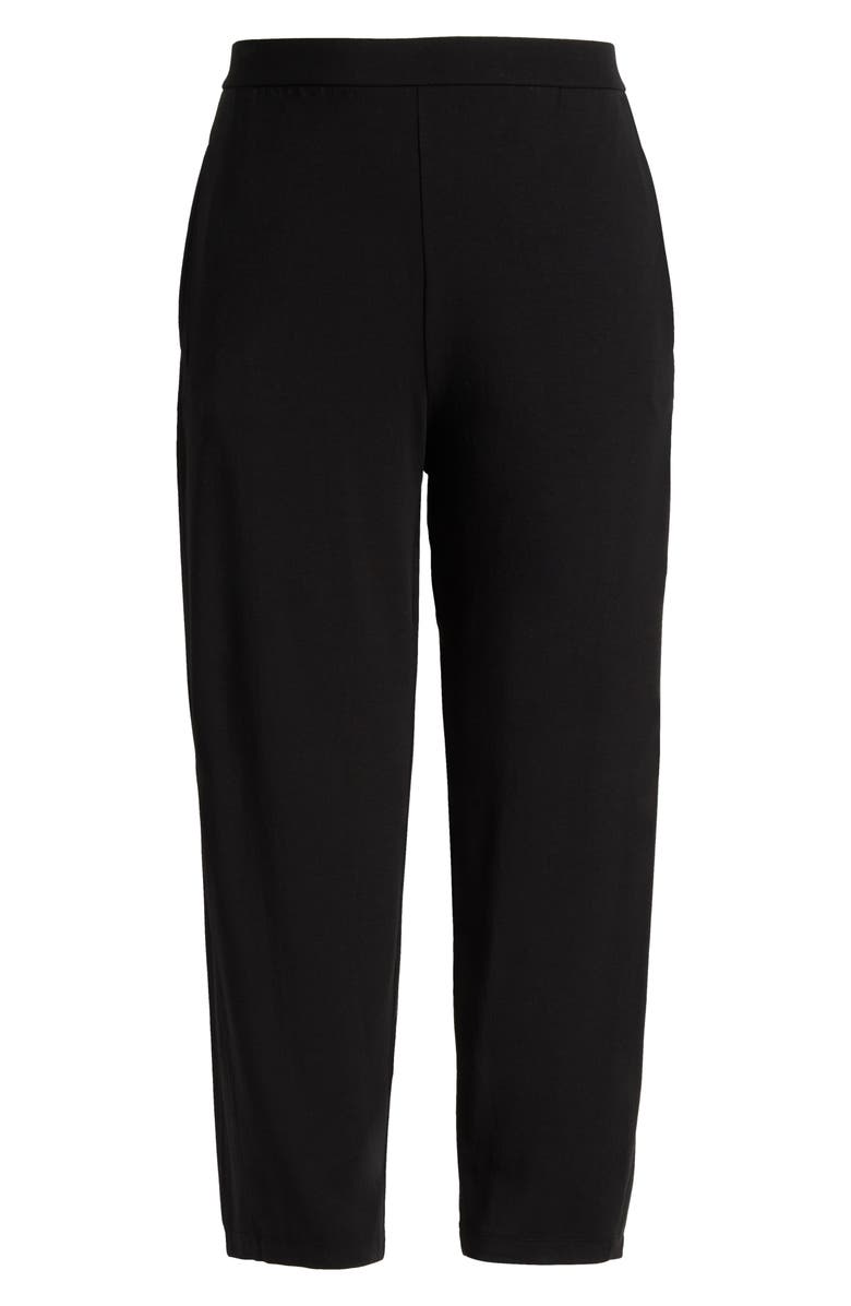 Eileen Fisher Jersey Ankle Lantern Pants, Alternate, color, Black