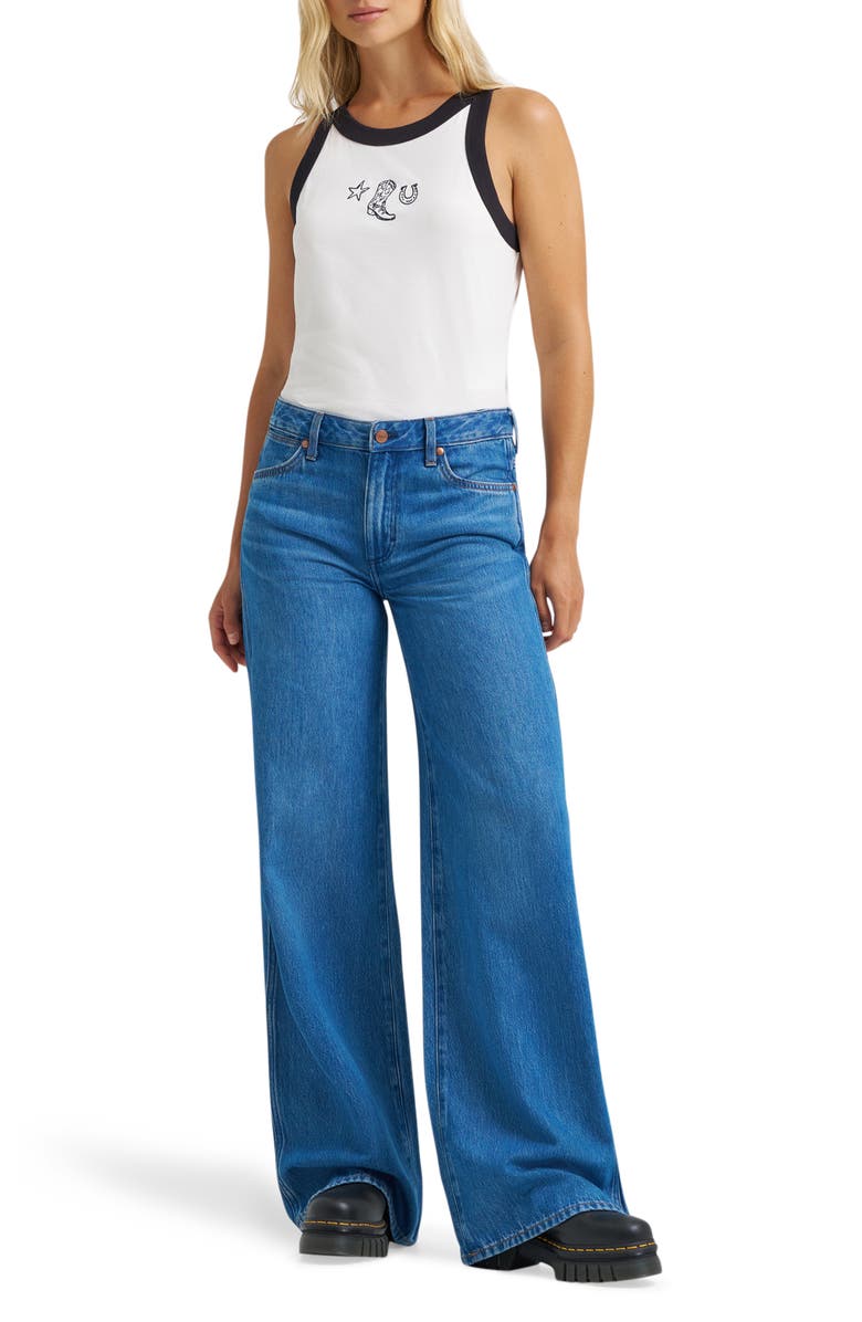 Wrangler Western Embroidered Ringer Graphic Tank, Alternate, color, 