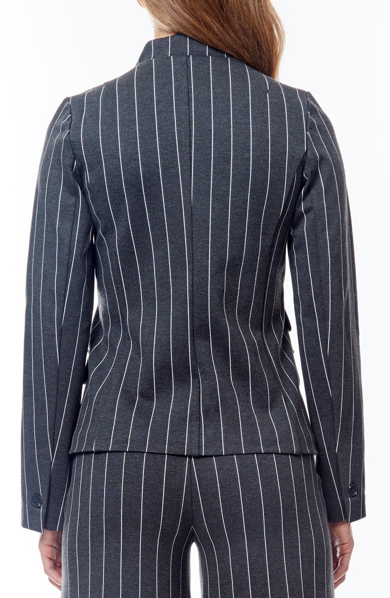 BY DESIGN Lee Blazer, Alternate, color, Charcoal Grey/ White Pinstripe