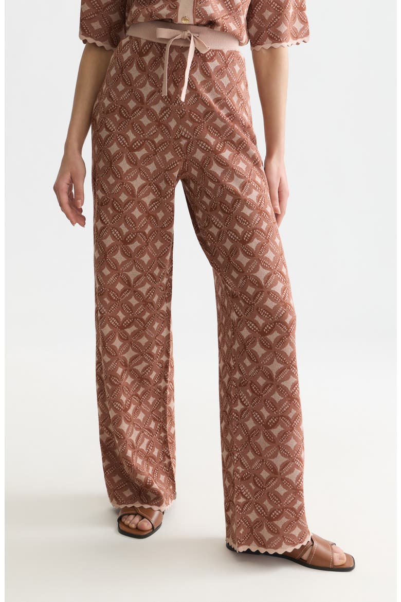 Medallion Jacquard Drawstring Pants, Main, color, ROSE DUST