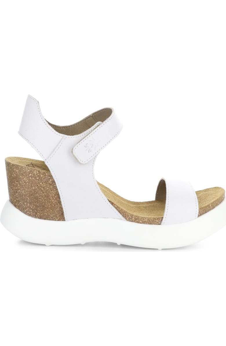 Fly London Gogo Platform Wedge Sandal, Alternate, color, 004 White Mousse
