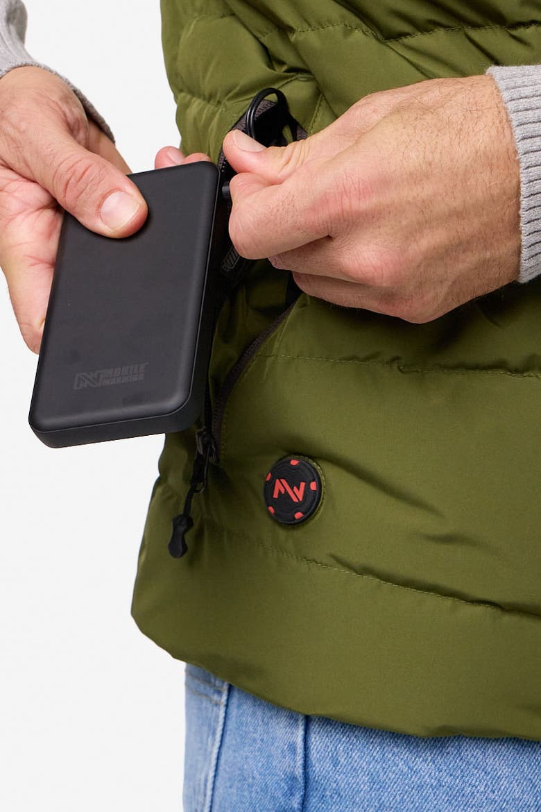 Men's Mobile Warming Crest Heated Vest, Alternate, color, Olive Green