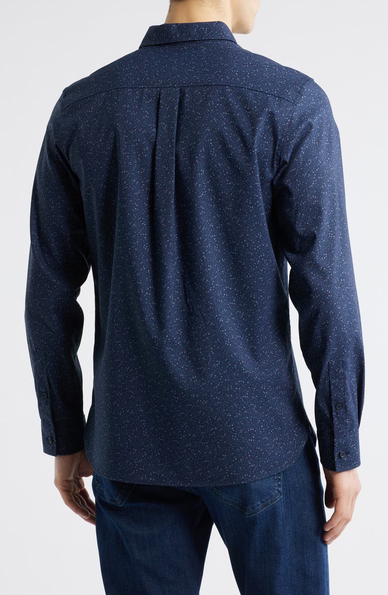 Nordstrom Floral Stretch Button-Up Shirt, Alternate, color, Navy Blazer Tiny Floral