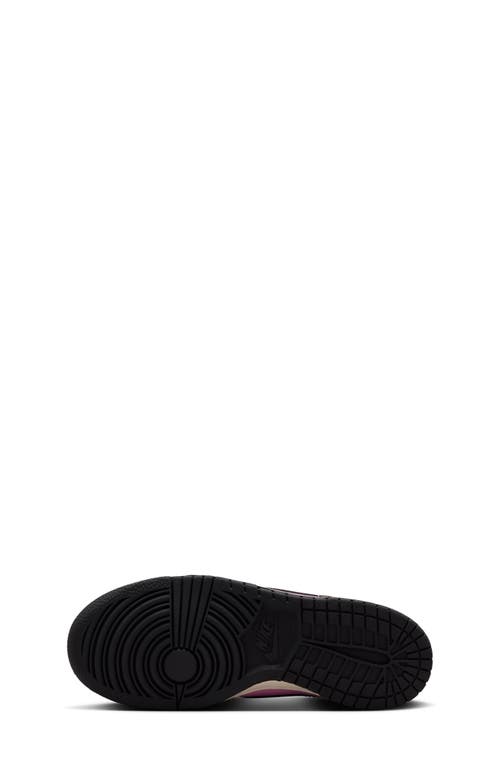 Nike Kids' Dunk Low Basketball Sneaker In Pink Rise/black/light Brown