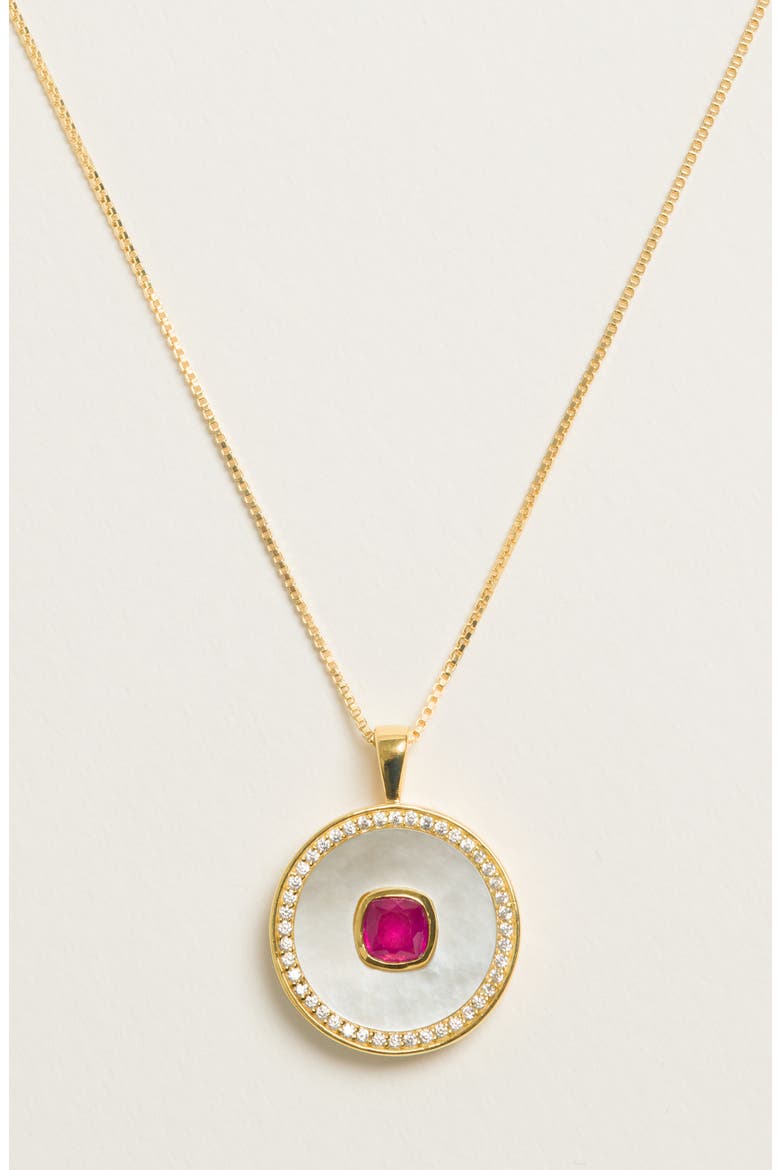 Garnet Mother Of Pearl Necklace, Alternate, color, Garnet