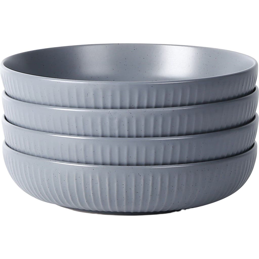 Stone Lain Logan Stoneware 4-piece Bowl Set In Gray