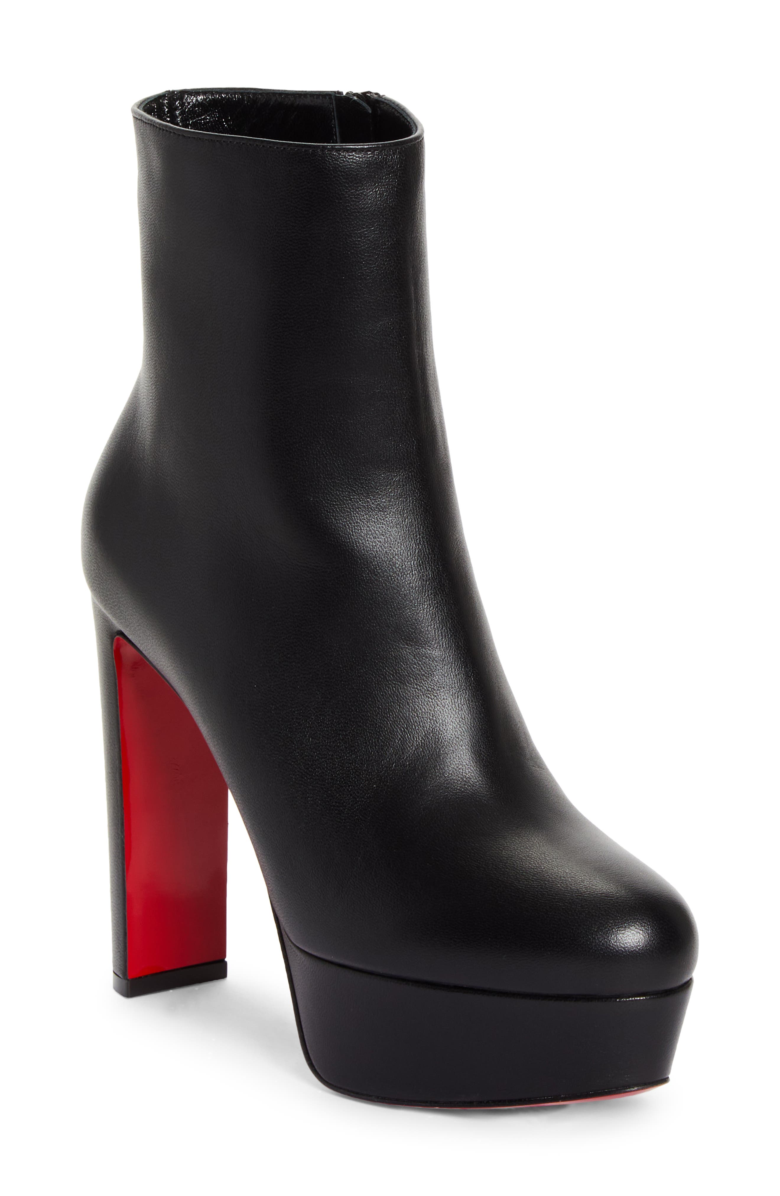 Christian Louboutin Loo Platform Bootie, Main, color, Black