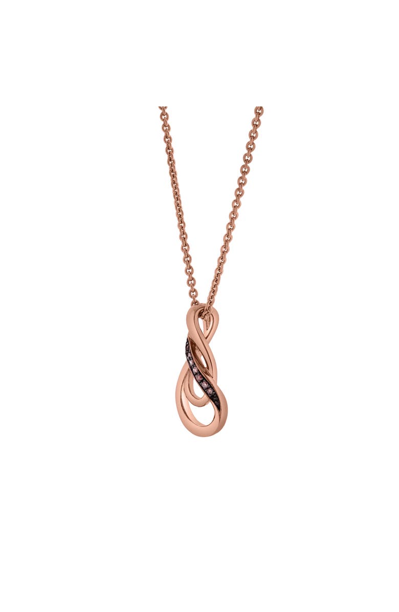LuvMyJewelry Sorelle Sterling Silver 0.03 Ct Diamond Twist Pendant Necklace, Alternate, color, Pink Rhodium Sterling Silver