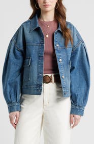 Treasure & Bond Puff Sleeve Denim Jacket