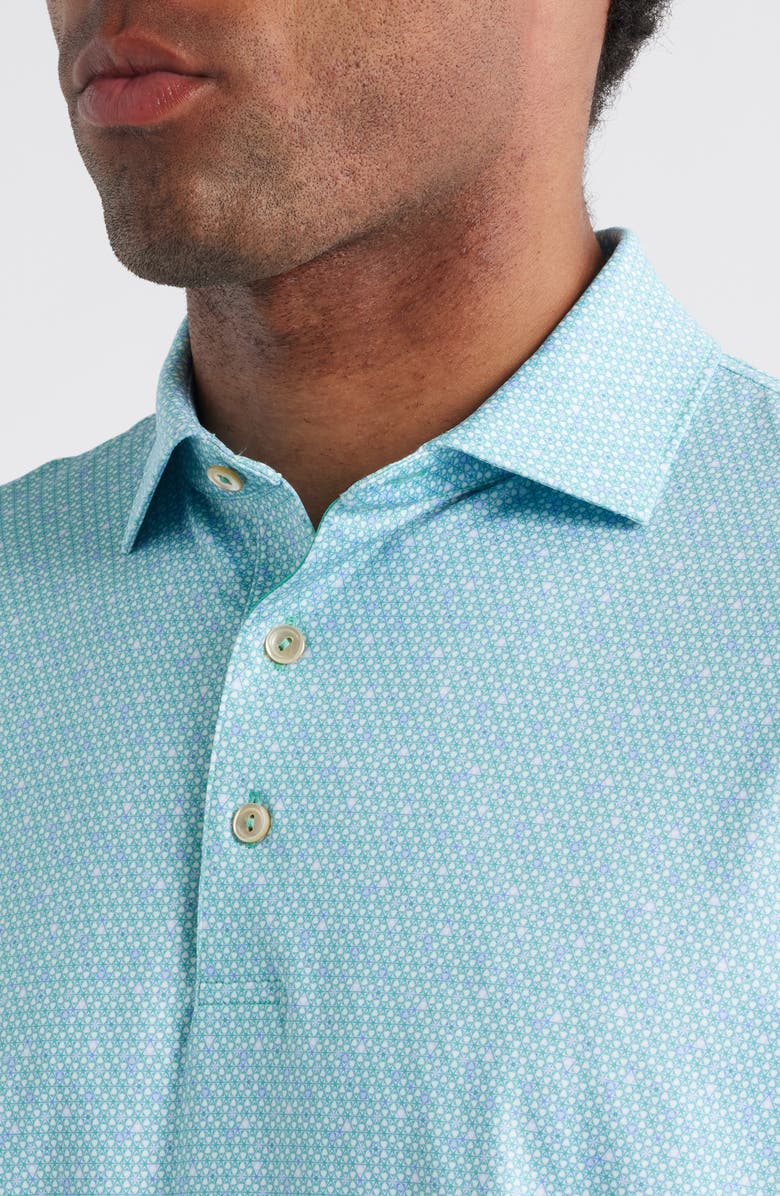 Peter Millar Costanzo Geo Performance Jersey Polo, Alternate, color, Meadow