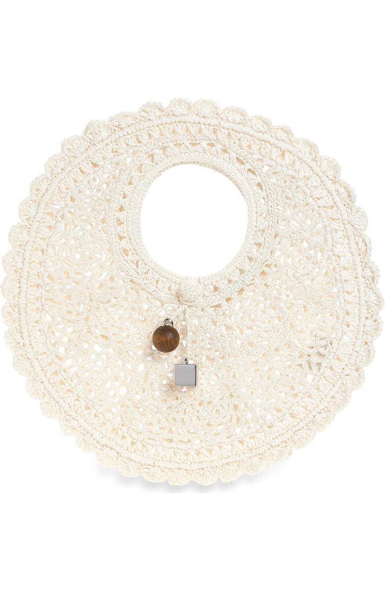Jacquemus Small Spiaggia Round Crochet Bag, Main, color, White 100