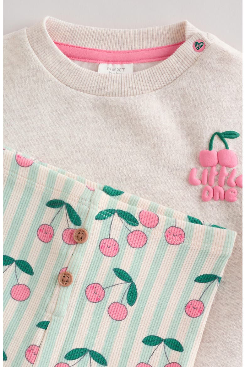 Cherry Sweatshirt & Leggings Set, Alternate, color, MULTI