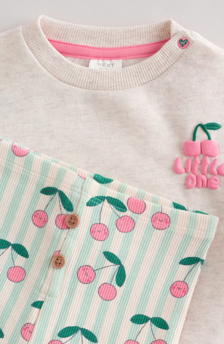 NEXT Cherry Sweatshirt & Leggings Set, Alternate, color, Multi