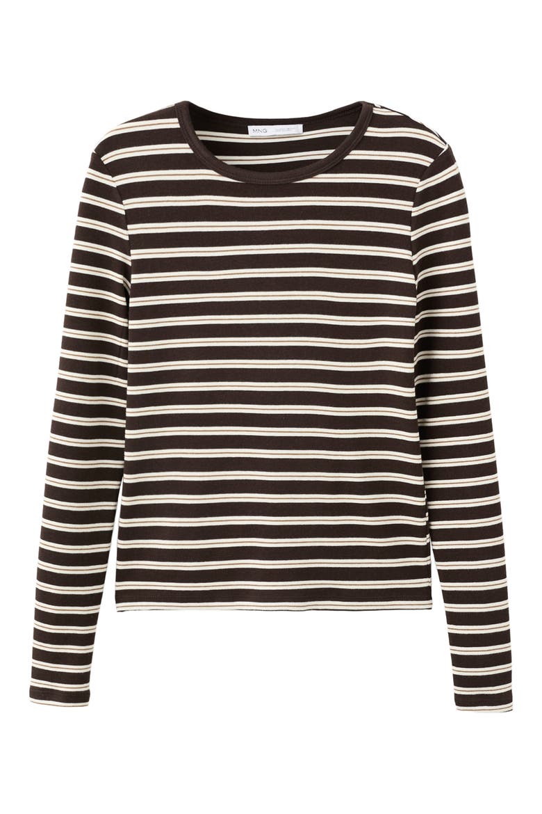Stripe Long Sleeve T-Shirt, Alternate, color, BROWN