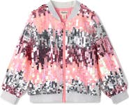 Hatley Kids' Blossom Gradient Sequin Bomber Jacket