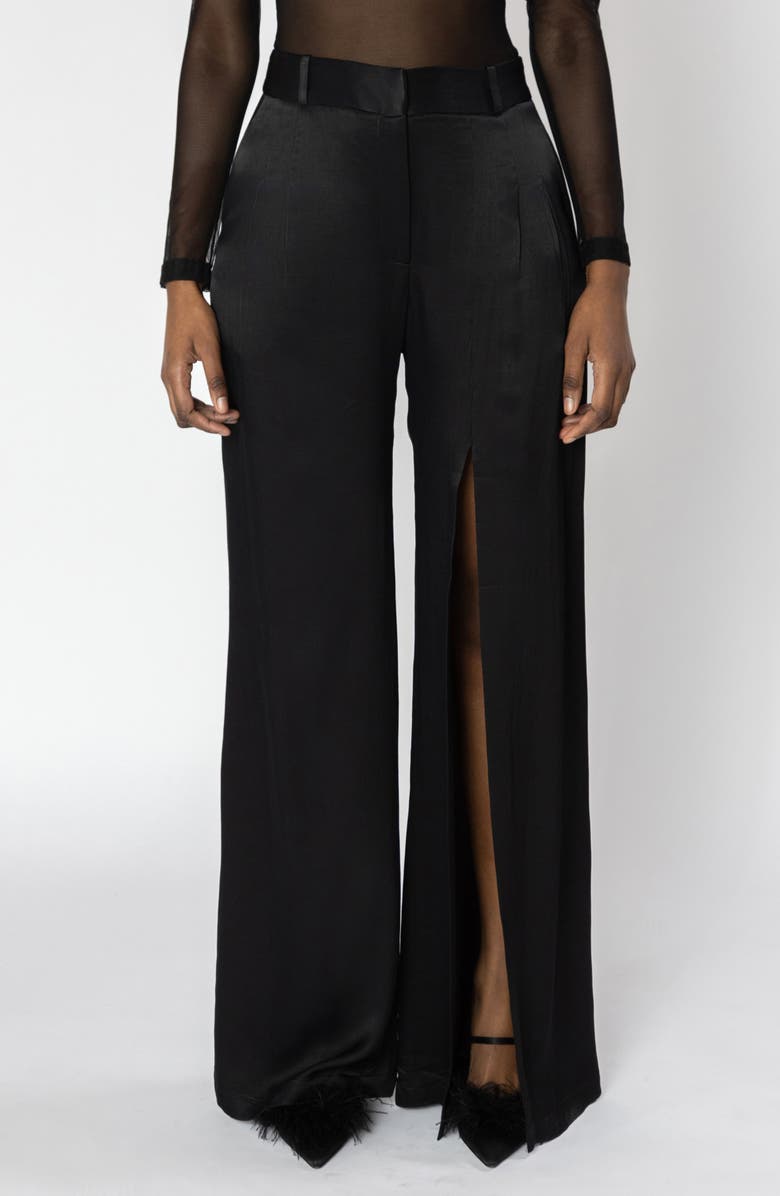 ISRAELLA KOBLA Verona Slit Hem Wide Leg, Main, color, Black