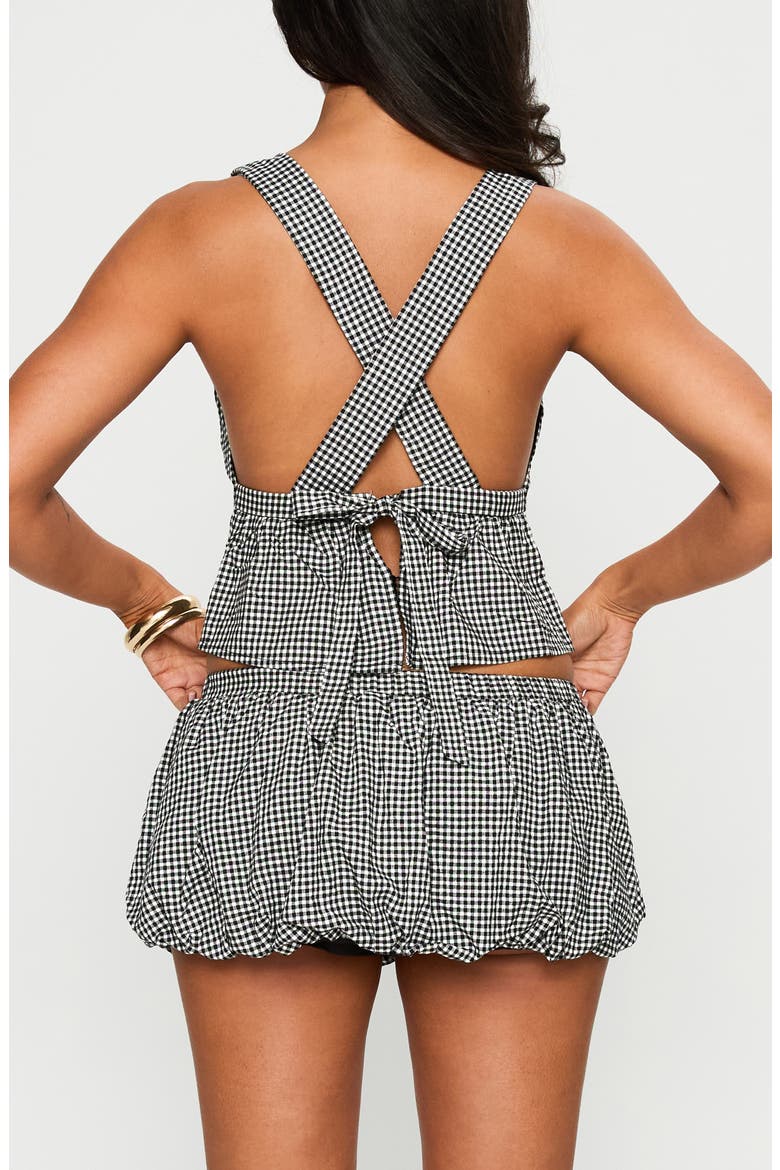 More My Jam Cotton Blend Gingham Top & Shorts Set, Alternate, color, BLACK / WHITE
