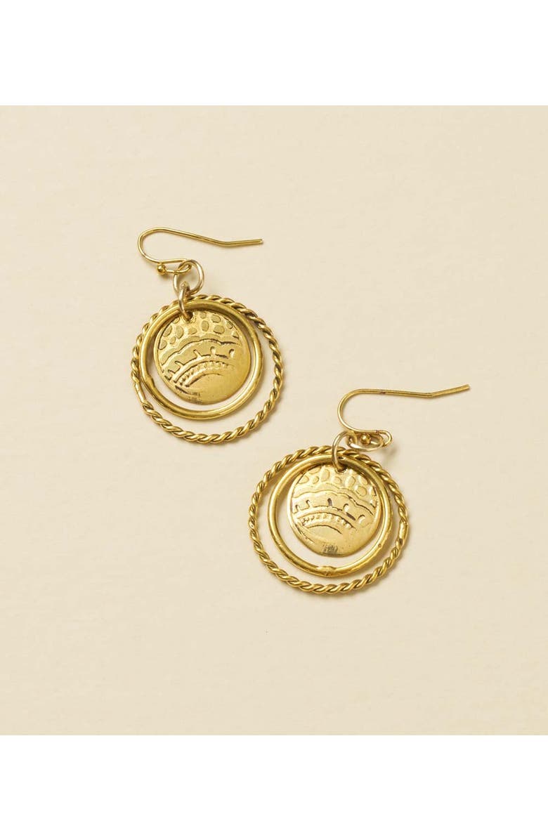 Matr Boomie Yashi Embossed Ring Dangle Earring, Alternate, color, Gold