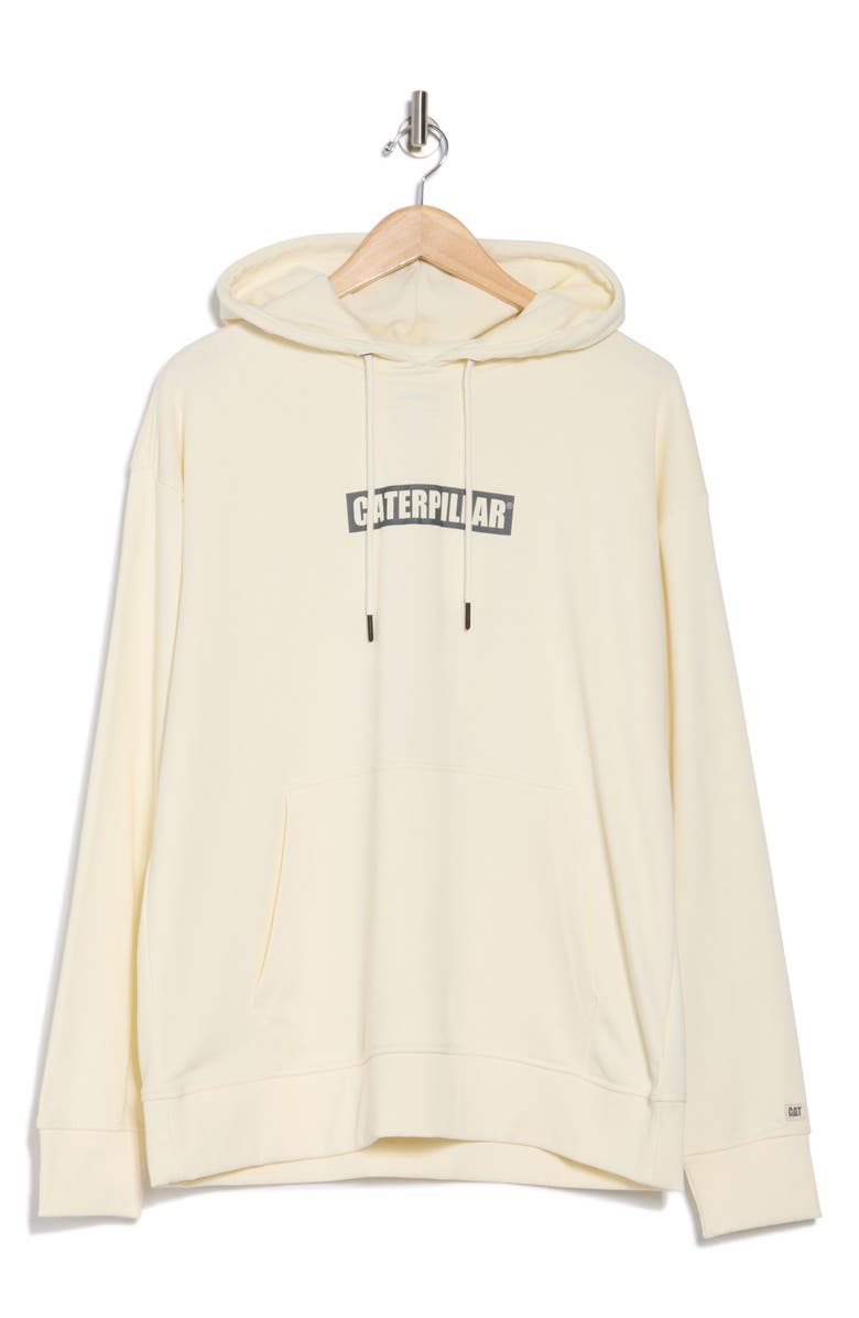 CAT WWR Relaxed Logo Print French Terry Hoodie, Alternate, color, Vanilla