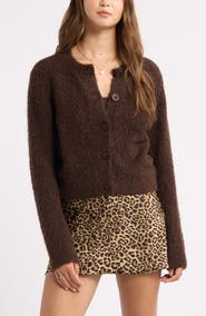 BP. Bouclé Crewneck Cardigan