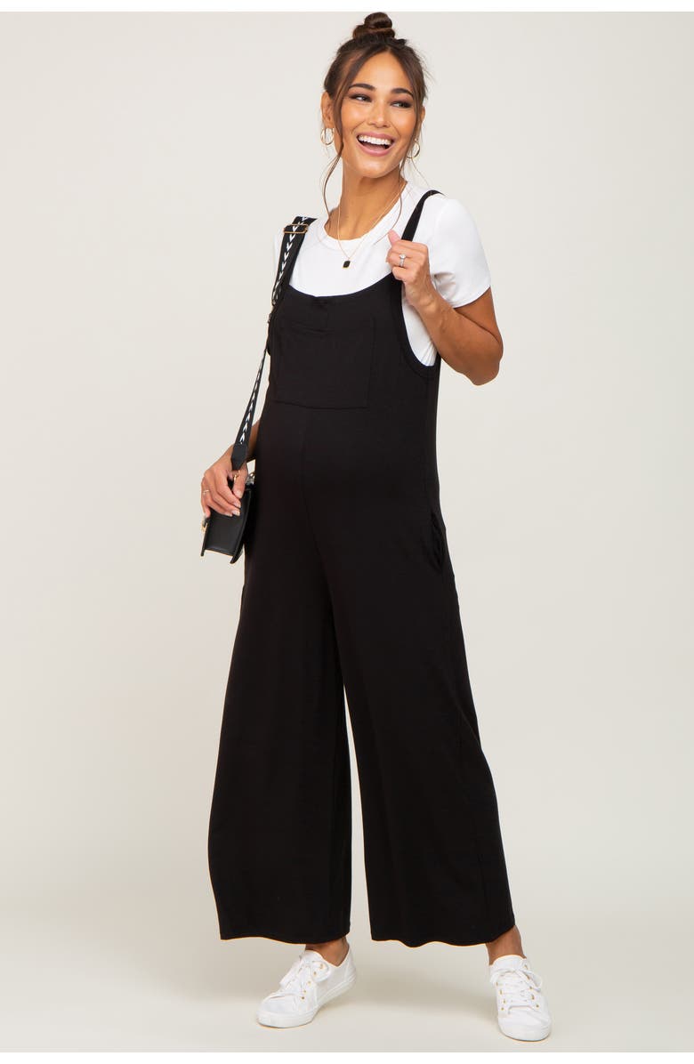 PinkBlush Sleeveless Pocketed Wide Leg Jumpsuit, Alternate, color, Black